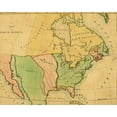 thumbnail image 2 of Vintage Maps 18x15 Gold Ornate Wood Framed with Double Matting Museum Art Print Titled - North America 1803, 2 of 4
