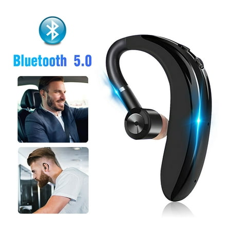 TSV Wireless Bluetooth Headset, Handsfree Earpiece V5.0 20 Hours Talk Time Stereo Noise Cancelling Headphone with Mic for Cell Phone, Skype, Truck Driver,
