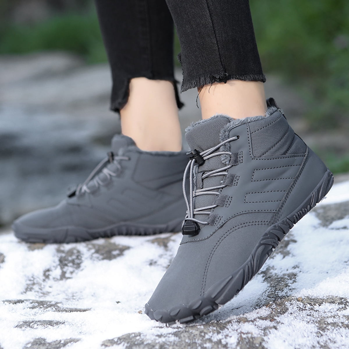 AUXDIQ Hiking Shoes for Men Women Winter Mountain Trekking Boots Outdoor Snow Booties