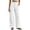 *White, variant on ClodeEU Women's Elastic High Waist Wide Leg Trousers, Casual Work Pants with Pockets Army Green,Women's Plus L