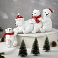 thumbnail image 6 of Luoshdecor Christmas Gnomes Polar Bear Figurines,6.3 in Resin Queuing Statue Tabletop Decoration for Home Party Decor, 6 of 6