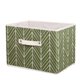 thumbnail image 2 of Bewildely Caja de almacenamiento, cajones impresos plegables, organizadores de armario, contenedor cuadrado no tejido, cesta de tela con tapa Almacenamiento y organización del hogar Verde, 2 of 6