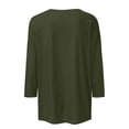 thumbnail image 4 of Domuza 4th Of July Shirt for Women Usa Flag Print 3/4sleeve Blouses Dressy Casual Crew Neck T Shirts 2026 Summer Fashion Clothing Green XL, 4 of 5