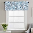 thumbnail image 2 of Rod Pocket Window Valances Blue Gradient Paisley Flower Short Kitchen Curtains Abstract Ethnic Floral Window Treatment Drapes for Bedroom Bathroom Living Room 56x16In,1 Panel, 2 of 9