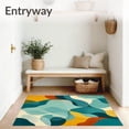 thumbnail image 3 of ODIKA 4'x6' Machine Washable Non-Slip Area Rug, Chocolate Swirls Elegance Floor High Traffic Rug, Blue, 66858, 3 of 7