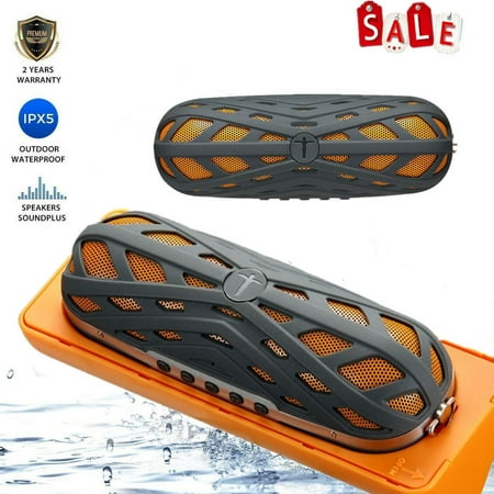 B luetooth Speaker Portable Waterproof Outdoor W ireless Speakers Enhanced Bass, Sync Together, Built in Mic, Auto Off, up to 24 Hours Playtime Beach, Shower & Home