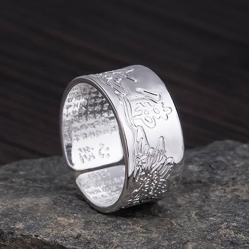 Retro Silver Natal Buddha Ring, Personalized Buddhist Jewelry for Men, High-Quality Fashion Ring, New Design