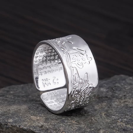 Retro Silver Natal Buddha Ring, Personalized Buddhist Jewelry for Men, High-Quality Fashion Ring, New Design