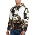 thumbnail image 3 of Honeii Skeleton Dance with Mushrooms Pattern Mens Hoodies Men's Loose Sleeve Sweatshirt,Pullover Hooded Sweatshirt for Men,Essentials Hoodie-Medium, 3 of 7