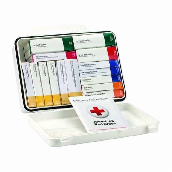 First Aid Kit and Housing, Plastic 84 Components, 25 People Served