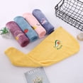 thumbnail image 5 of Joernso Hair Drying Cap Comfortable Cartoon Embroidery Lint Free Coral Fleece Women Household Rapid Drying Hair Towel for Bathroom, 5 of 8