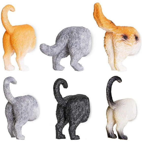Juvale Set of 6 Cat Butt Magnets, Cute Funny Animal Refrigerator Fridge Magnet, Perfect for Animal Lover Decorative Gifts Kitchen Office Whiteboard