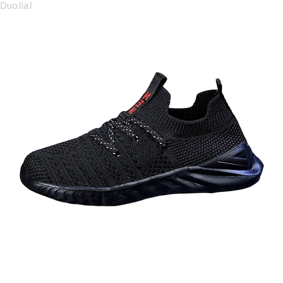 DuoJiaJ Breathable Mesh Girls Sneakers Lightweight Casual Running Shoes For Kids Comfortable Athletic Footwear Girls School Sports Shoes Size 11.5,Black