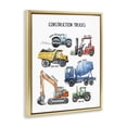thumbnail image 2 of Stupell Industries Eclectic Construction Trucks Machinery Gold Floating Frame Canvas Art, 25 x 31, by Christine Simpson Art, 2 of 8