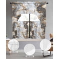 thumbnail image 2 of Marble White Gold Swag Kitchen Curtains Sets for Windows 24 Inch Length, Abstract Modern Geometric Printed Short Window Curtain Panels Swags Valances and Tiers 3 Piece Set for Cafe/Dining Room, 2 of 5