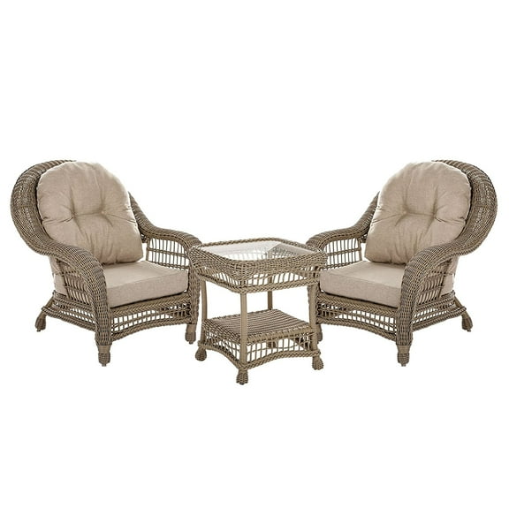 W Unlimited Saturn Collection Outdoor Garden Patio 3 PC Cappuccino Furniture Conversation Set