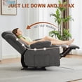 thumbnail image 2 of Ourlova Oversized Manual Recliner Chair with Vibration Massage and Heat Overstuffed Deep Seat Sofa Gray, 2 of 6