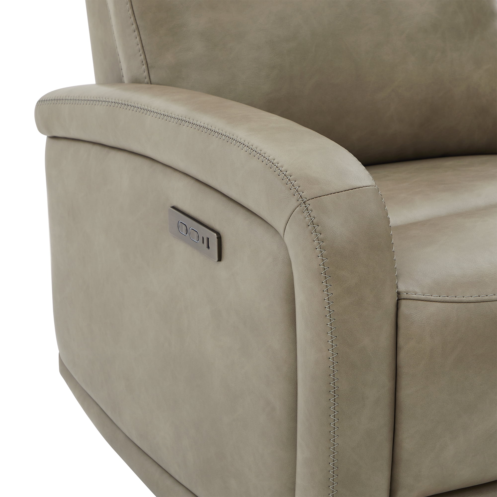 CHITA Electric Power Recliner, Zero Wall Hugger Recliners RV Recliners for Small Space Living Room, Faux Leather Single Sofa Chair with Adjustable Headrest USB&Type-C Charge, Grey
