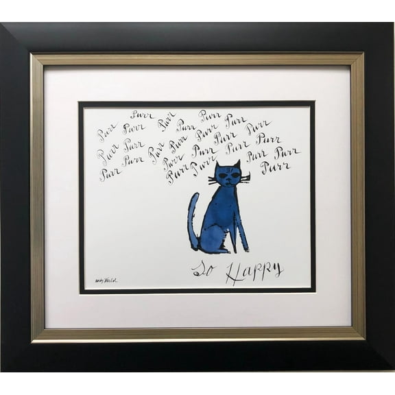 Andy Warhol "So Happy Cat" 1958 CUSTOM FRAMED Pop Art Lithograph Generic