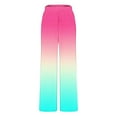 thumbnail image 5 of Wide Leg Sweatpants for Women Fashion Gradient Color Elastic Waisted Long Pants with Pockets Ladies Loungewear Trousers (Multicolor,XL), 5 of 5