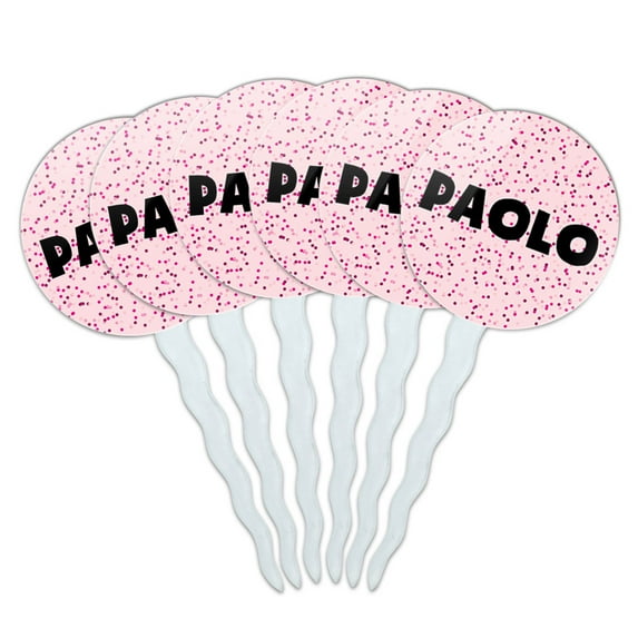 Paolo Cupcake Picks Toppers - Set of 6 - Pink Speckles