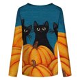 thumbnail image 5 of Camisas Para Mujer Camisetas de Gran Tamaño Manga Larga Clásico Cosplay Novedad Impreso Tops Cómoda Blusa de Cuello Redondo Odeerbi ODB133590, 5 of 5
