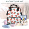 thumbnail image 5 of Daiia Strawberries Large Capacity Baby Bag Waterproof Stylish Diaper Bag Mummy Backpack Adjustable Straps Diaper BagBaby Essentials Bag, 5 of 6