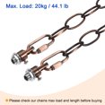 thumbnail image 5 of Uxcell 3mm Thick 1.83m Long Hook Loops Connectors Pendant Light Fixture Chain Red Bronze 1 Set, 5 of 5