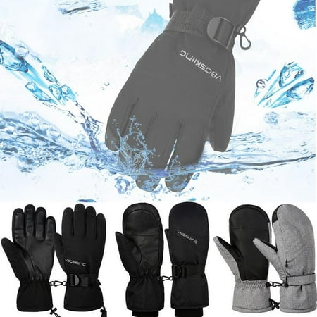 Vbiger Ski Gloves Warm Winter Gloves Casual Outdoor Sports Mitten Thickened Cold Weather Gloves Windproof Winter Snowboard Gloves for Men and Women, Grey