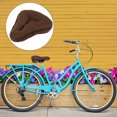 thumbnail image 2 of Bicicleta Engrosado Sillín Asiento Cubierta Suave Cojín Felpa Marrón Unique Bargains sillines y asientos de bicicleta, 2 of 7