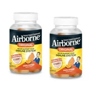 Airborne Orange Flavored Gummies,1000mg of Vitamin C and Minerals & Herbs Immune Support 42 ea (Pack of 2)