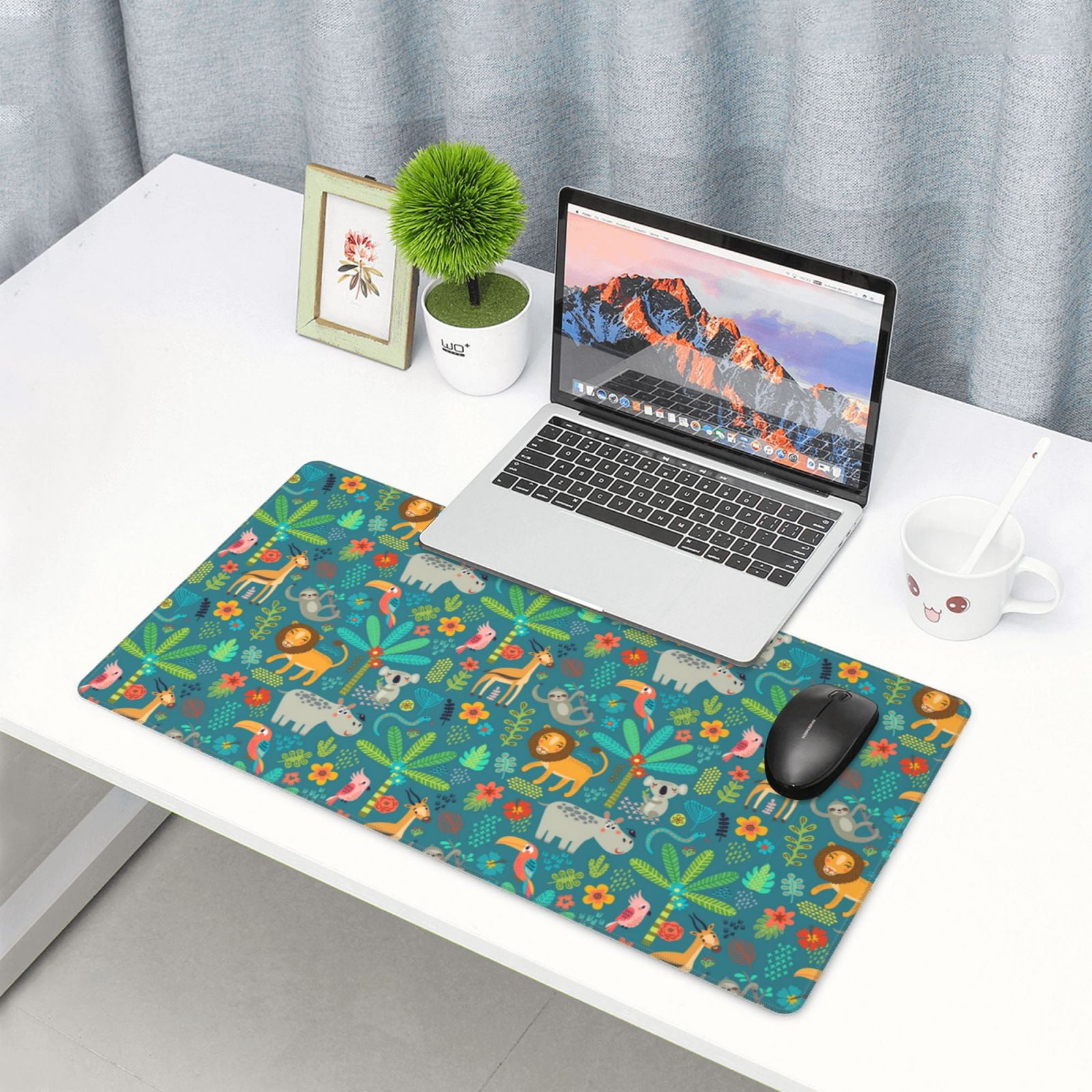 Kdxio Jungle Animals Print Large Gaming Mouse Pad,Non-Slip Base,Water Resist Keyboard Pad for Gamer,Office & Home,29.5 x 15.8 in