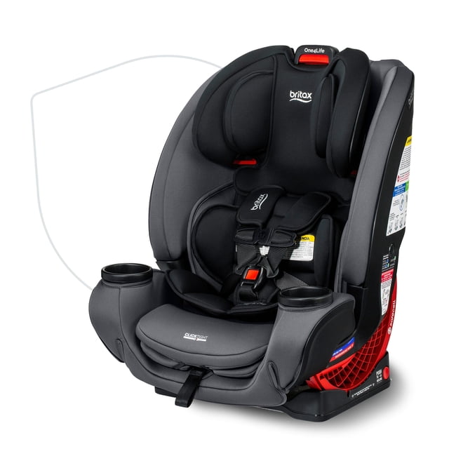 Asiento convertible para automóvil Britax One4Life, 10 años de uso de 5 a 120 libras, se convierte de un asiento infantil para automóvil orientado hacia atrás a un asiento elevador orientado hacia ade