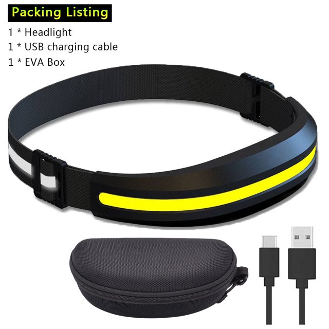 Linterna frontal para correr LX300 COB, luz LED roja y blanca, recargable por USB C, luz de trabajo, senderismo, pesca