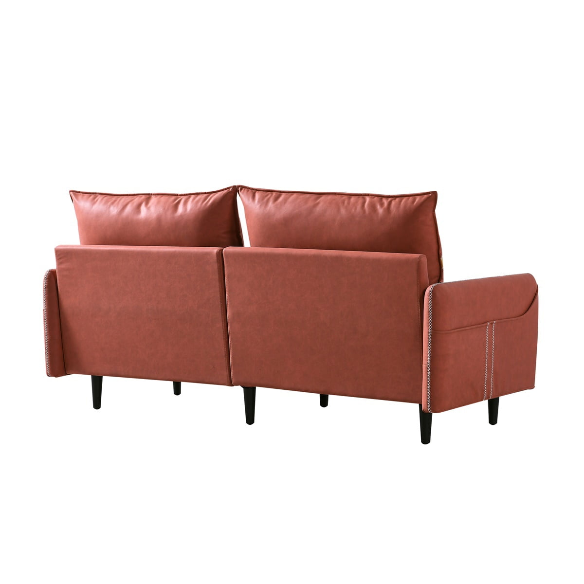 Resenkos 3-Seat Sofa Couch, Tufted Love Seat with 2 Pillows, Orange Resenkos 3-Seat Sofa Couch, Tufted Love Seat with 2 Pillows, Orange
