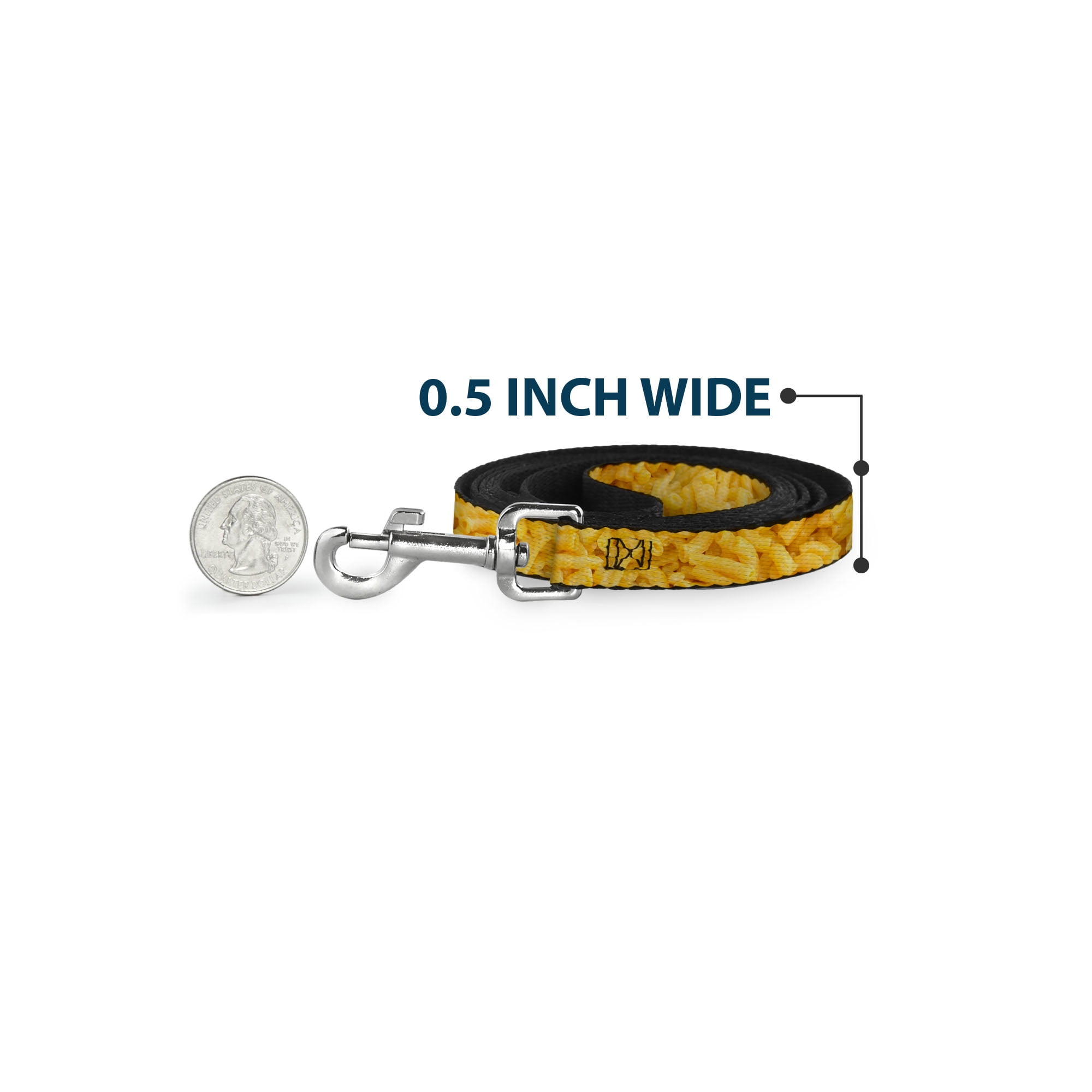 Buckle-Down Pet Leash, Dog Leash, Mac Cheese Vivid, 6 Feet Long 1.0 Inch Wide