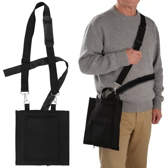 Urine Drainage Bag Holder, Adjustable Shoulder Strap Catheter Bag Cover, Hidden Tube Design with Zipper, Portable Urine Bag Holder for Privacy & Dignity, 11.2 x 11 in, Gray