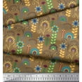 thumbnail image 2 of Soimoi Cotton Duck Fabric Leaves & Floral Clip Art Fabric Prints by Yard 42 Inch Wide, 2 of 3