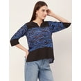 thumbnail image 3 of Moomaya Printed Tunic Tops For Women, Quarter Sleeve, High Low Hem Casual Top Tee, 3 of 9