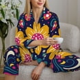thumbnail image 6 of Fotbe Cinco De Mayo Floral Pattern Long Sleeve Pajama Set for Women,Sleepwear Set,2-piece Loungewear Set,Soft PJs Comfy Nightwear with Pockets -Large, 6 of 7