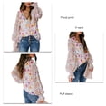 thumbnail image 1 of Blusa Con Estampado Floral, Cuello En V, Manga Farol, Suelta, Elegante, Suave, Elegante Para Fiesta En La Playa, 1 of 6
