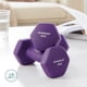 thumbnail image 3 of SONGMICS Juego de 2 Mancuernas, 2 x 2 kg, Recubrimiento de Vinilo Antideslizante, con Acabado Mate, para Gimnasia en Casa, Entrenamiento de Ejercicios de Fitness, Violeta, 3 of 4