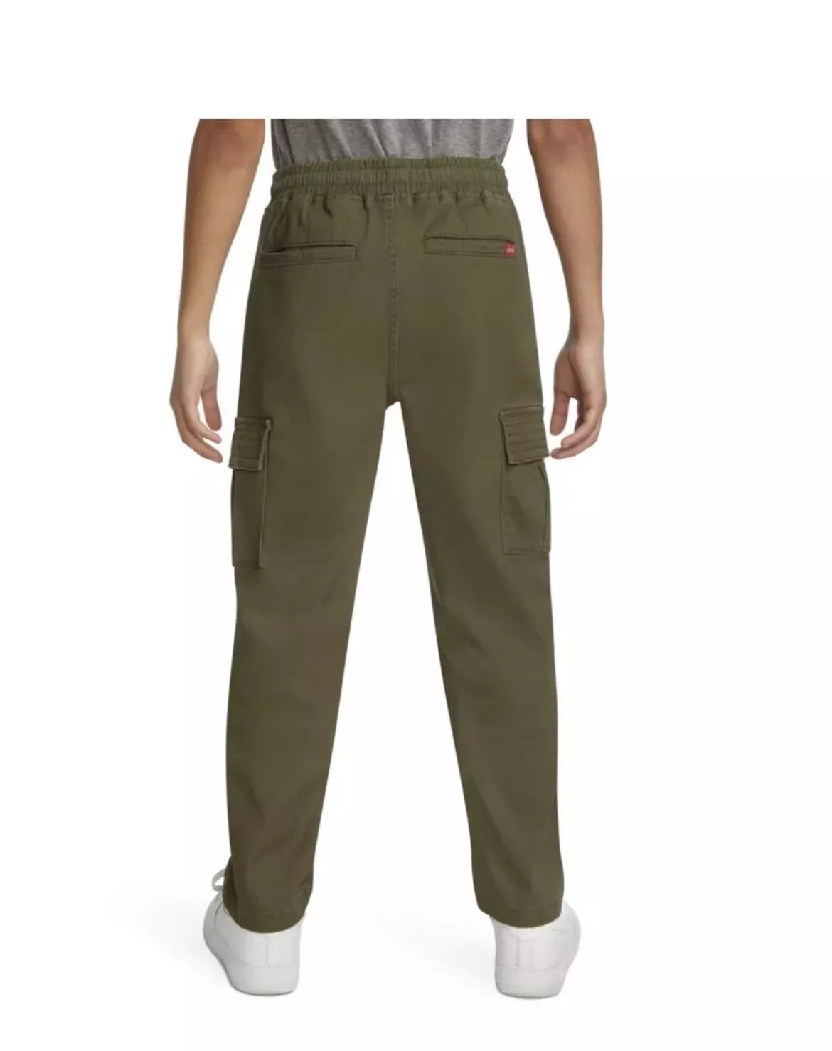 Levi's Youth Boy's Pull On Drawstring Waistband Tapered Twill Cargo Pant Green