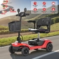 thumbnail image 3 of Segmart 4-Wheel Mobility Scooter for Adults & Seniors,All-Terrain Foldable Electric Scooter with Headlights, USB Port, Basket, Long-Range Battery, 330 lbs Capacity, Red, 3 of 9