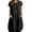 Black, variant on Women's Daily Casual Side Pocket Round Neck Short Sleeve Cotton Midi Dress