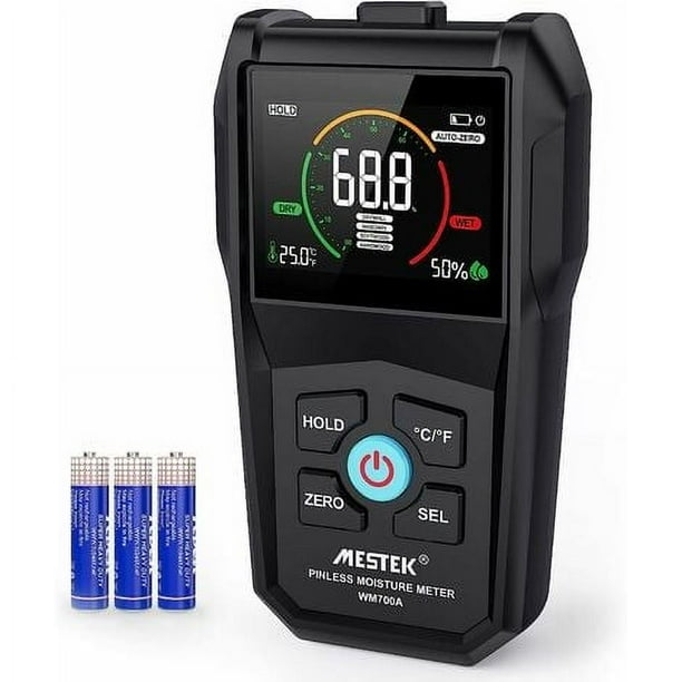 Probador de humedad de pared Medidor de humedad Detector de humedad digital sin aguja Higrómetro de madera Alarma con batería y pantalla LCD para materiales de madera Paredes Piso de construcción