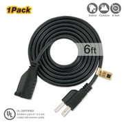 PARTYSAVING 1 Pack 3 Prong 6 ft. / 72 inch Power Extender Cord Cable, Adapter, Outlet Saver UL Listed for Indoor Outdoor Office Home, WMT1685