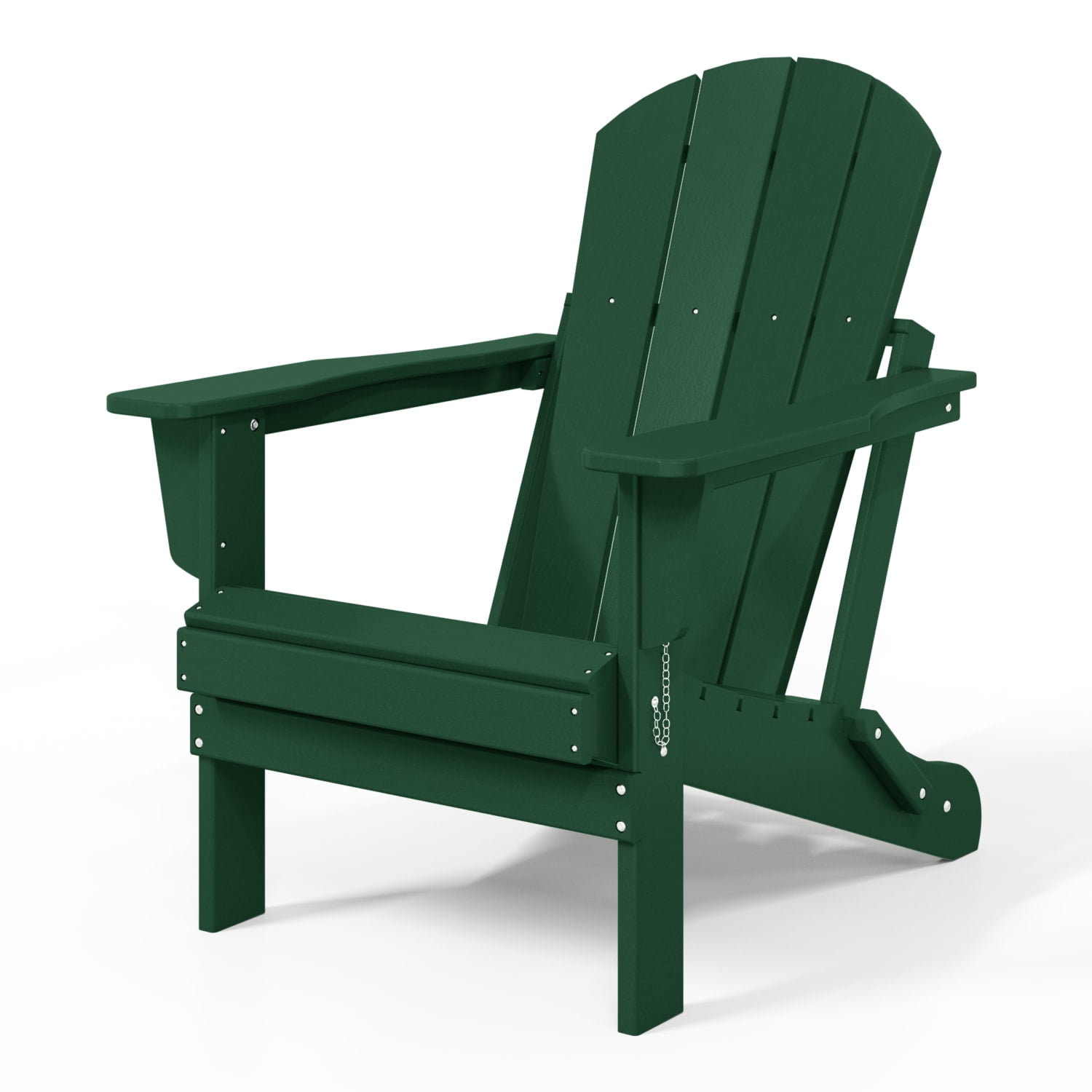 WestinTrends Malibu Outdoor Folding HDPE Adirondack Deck Chair - Patio & Outdoor Lounge, Weather‑Resistant, Dark Green