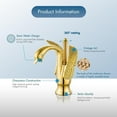 thumbnail image 6 of Luxury Gold Swan Bathroom Sink Faucet Lavatory Basin Single Handle Mixer Tap, 6 of 19