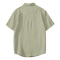 thumbnail image 6 of LTTVQM Button Down Shirts for Men Casual Short Sleeve Shirt Textured Linen Summer Beach Tops with Pocket Light Green M, 6 of 7